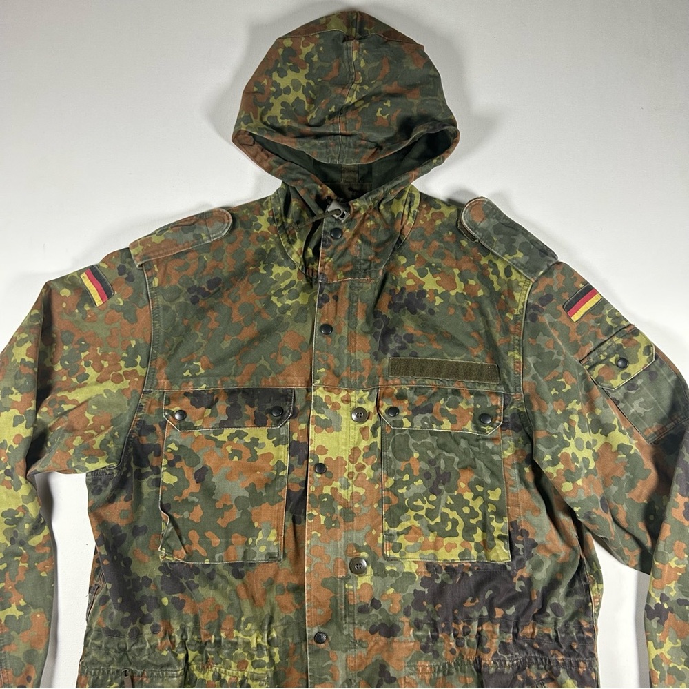 Vintage German Army Jacket Mens XL Flecktarn Camo H Winnen GMBH Bundeswehr 90s